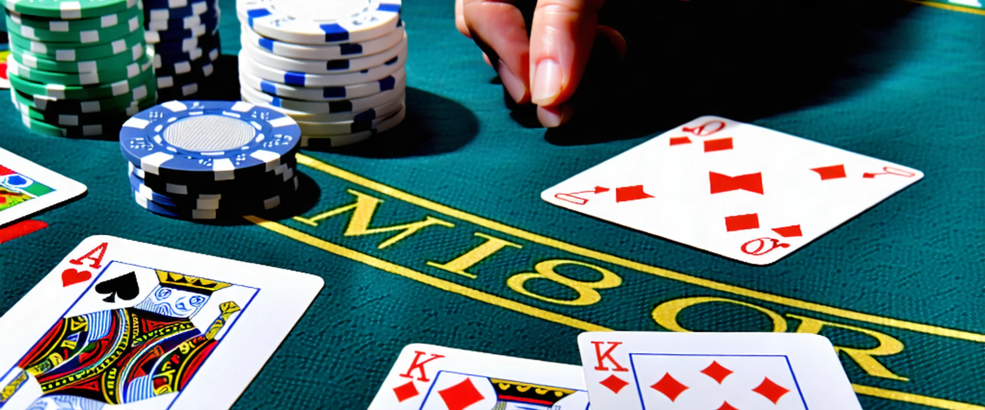 Bàn chơi Blackjack sống động tại w88.com với các lá bài và chip