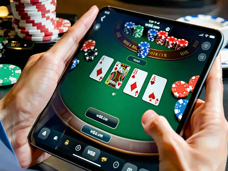 Người chơi trải nghiệm Texas Hold'em trên di động tại w88.com