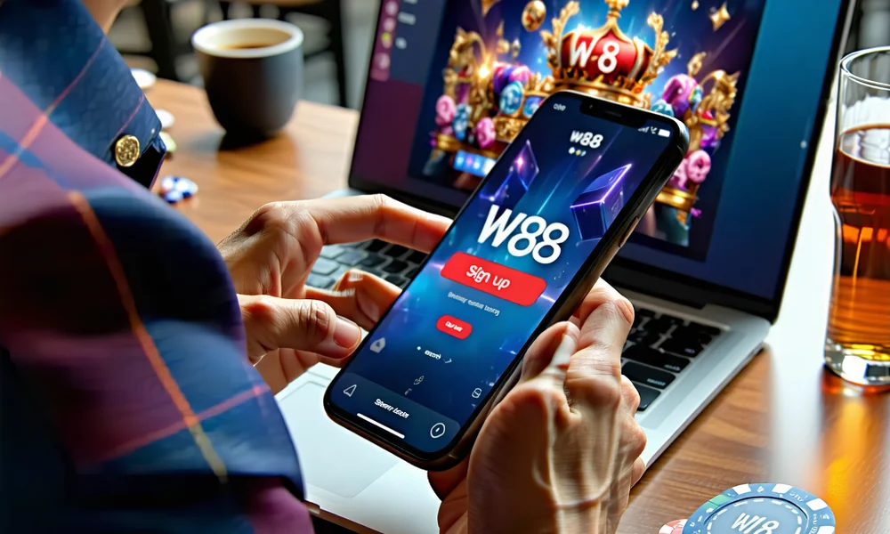 Hình ảnh khuyến khích đăng ký tài khoản w88.com để chơi Blackjack